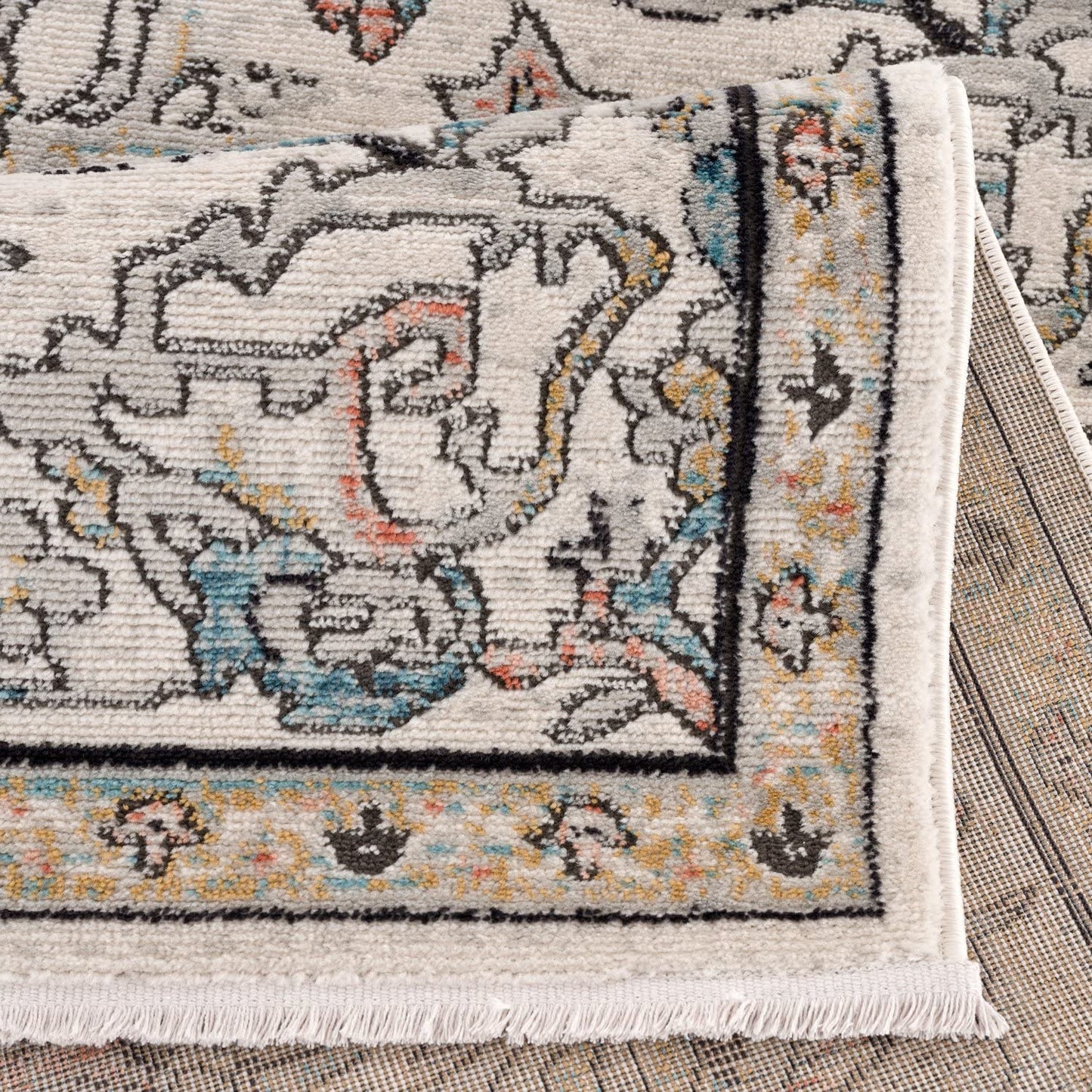 Garnier Ivory Blue Vintage Area Rug