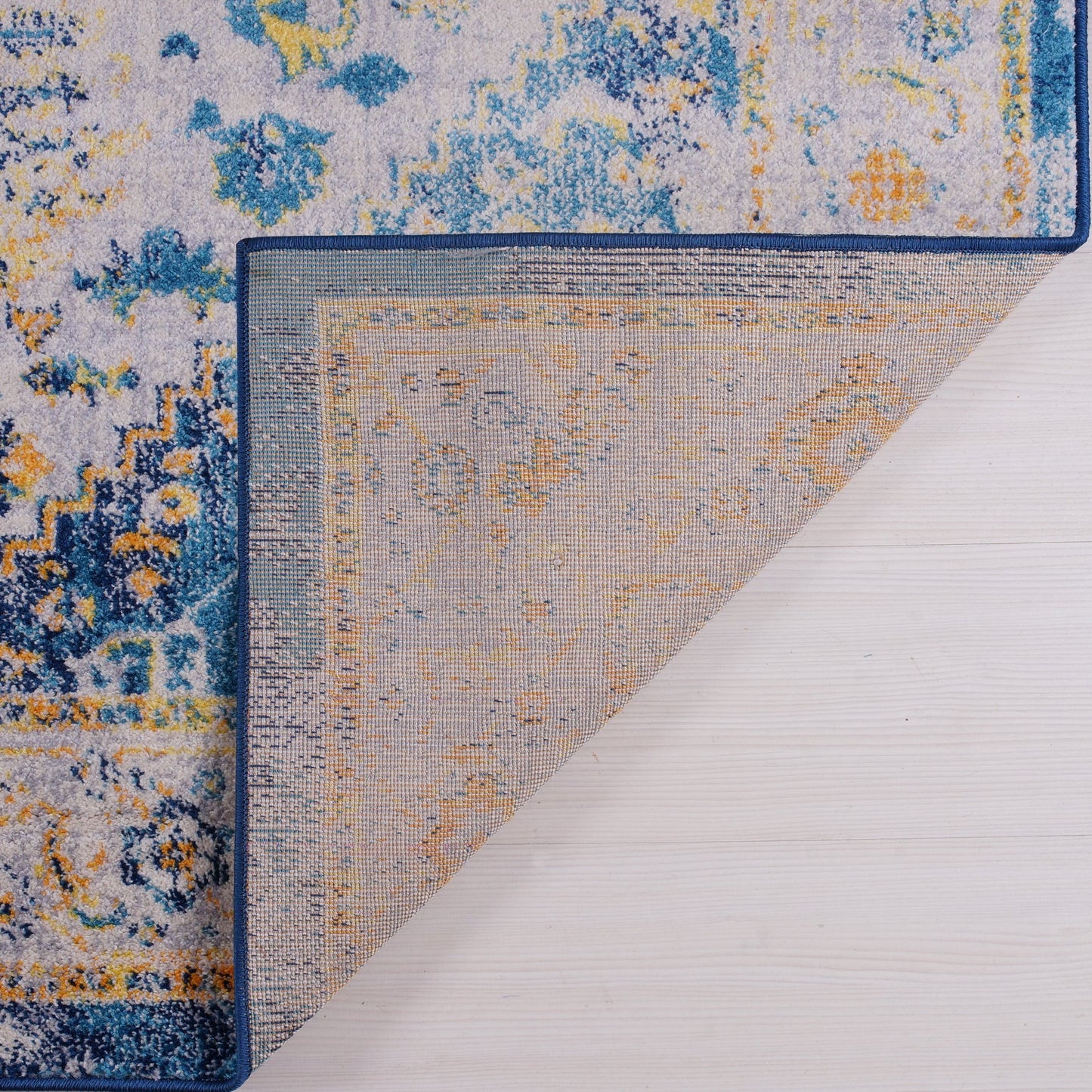 Modena Traditional Design Turkish Machine Made Beautiful Indoor Mat Carpet in Blue Multicolor, 2x3 (1'10" x 2'11", 57cm x 90cm), 2x3 (1'10" x 2'11", 57cm x 90cm), Blue Multi