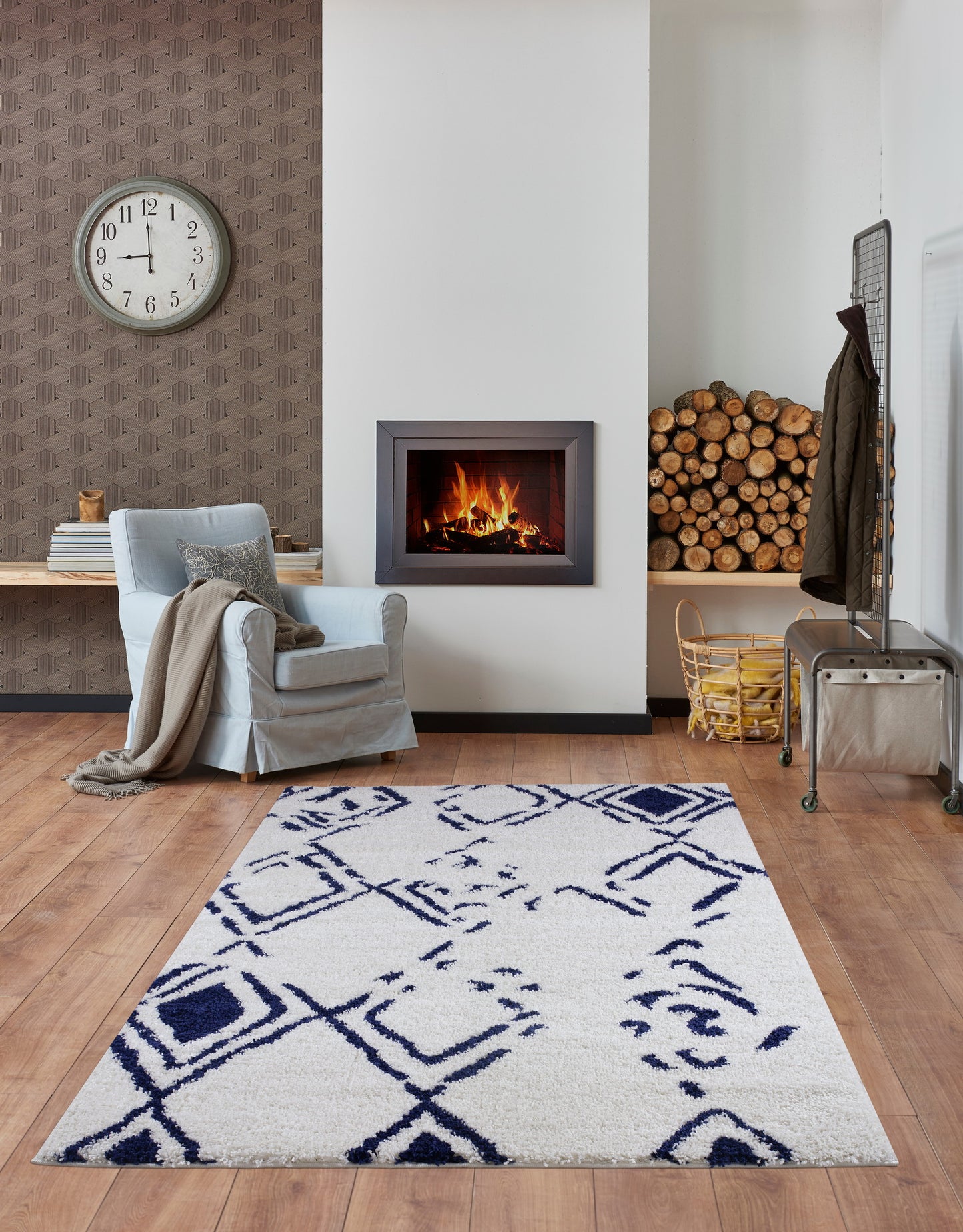 Shaggy Kenitra European Abstract Soft Polypropylene Modern Rug