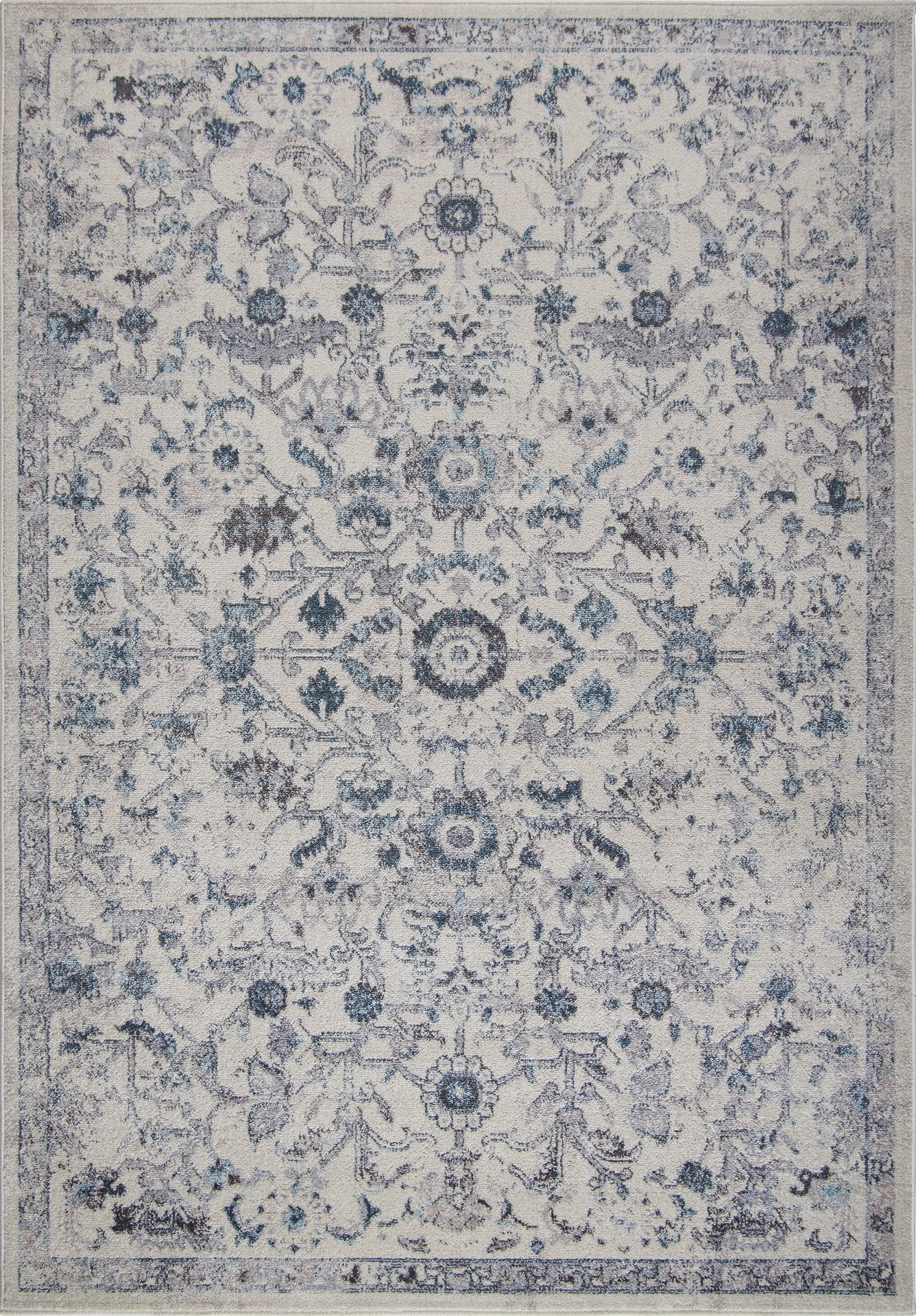 Arwen Cream Blue Traditional Persian Design Area Rug