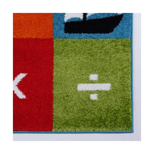 Alphabets Theme Adorable Soft Comfortable Area Rug Carpet in Multicolor, 5x7 (5'3" x 7'4", 160cm x 225cm), 5'3" x 7'4" (160cm x 225cm), Multicolor