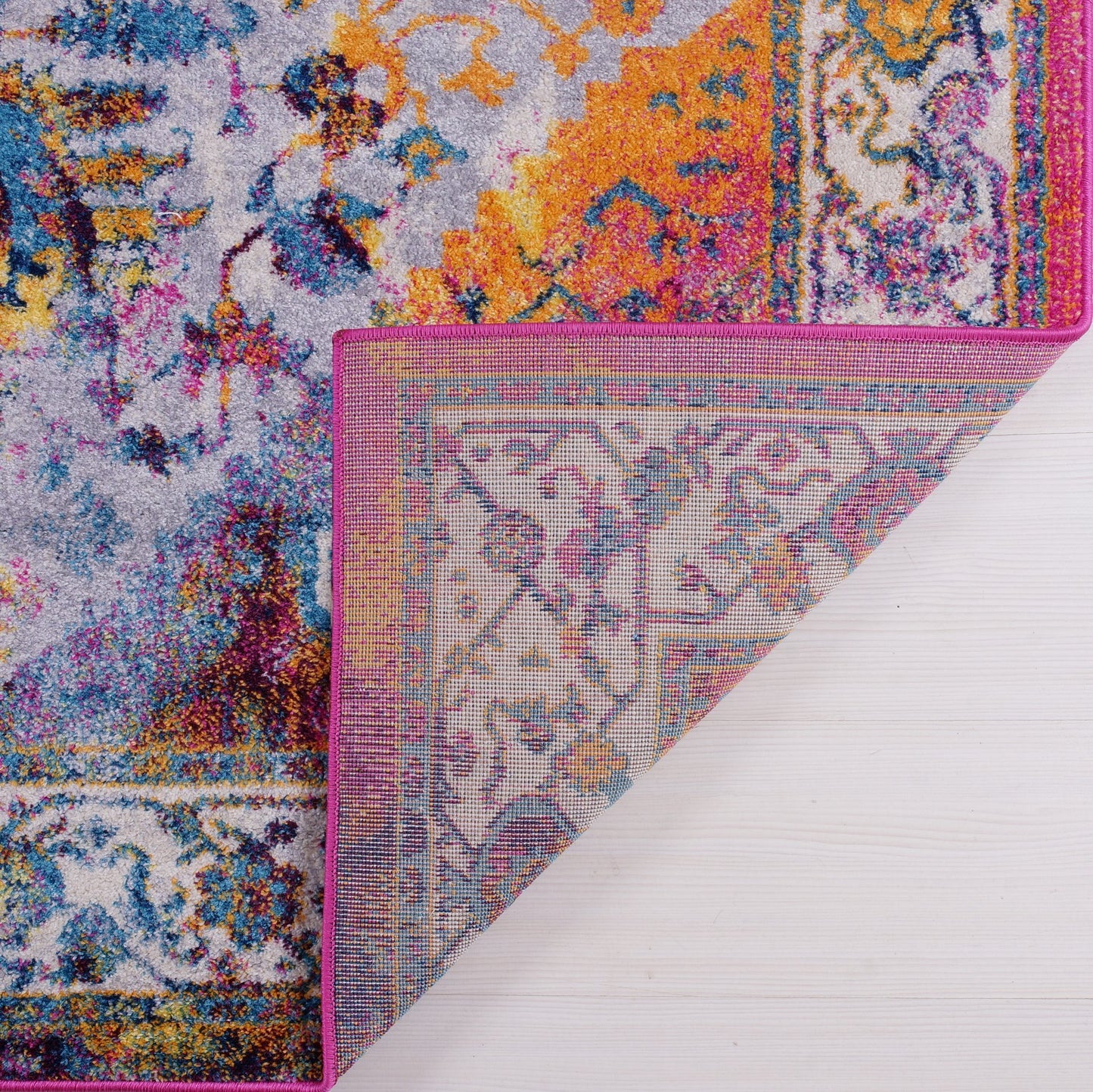 Modena Traditional Design Turkish Machine Made Beautiful Indoor Mat Carpet in Orange Multicolor