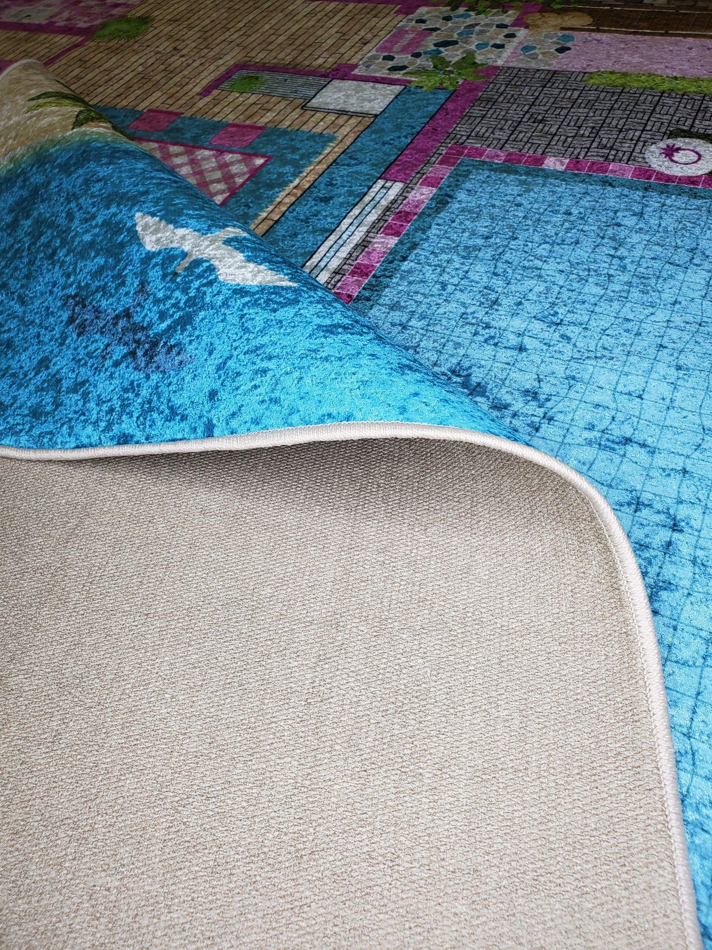 Clay Doll House Flatweave Play Area Rug