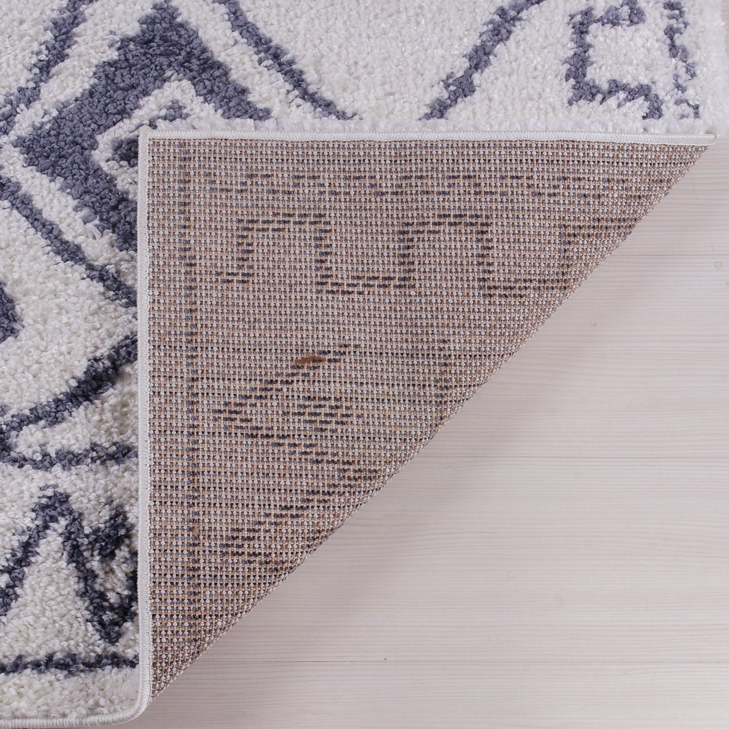 Grant Shaggy Asilah Abstract Modern Abstract Turkish Indoor Small Mat Doormat Rug in Dark Gray White