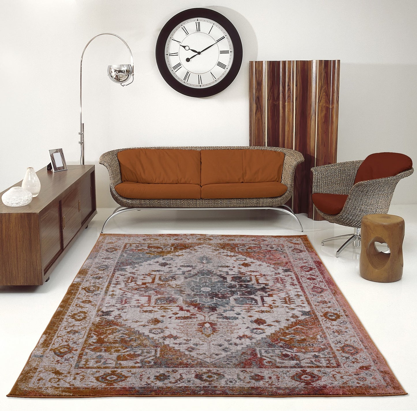 Modena Traditional Design Turkish Machine Made Beautiful Indoor Mat Carpet in Brown Cream, 2x3 (1'10" x 2'11", 57cm x 90cm), 2x3 (1'10" x 2'11", 57cm x 90cm), Brown Cream