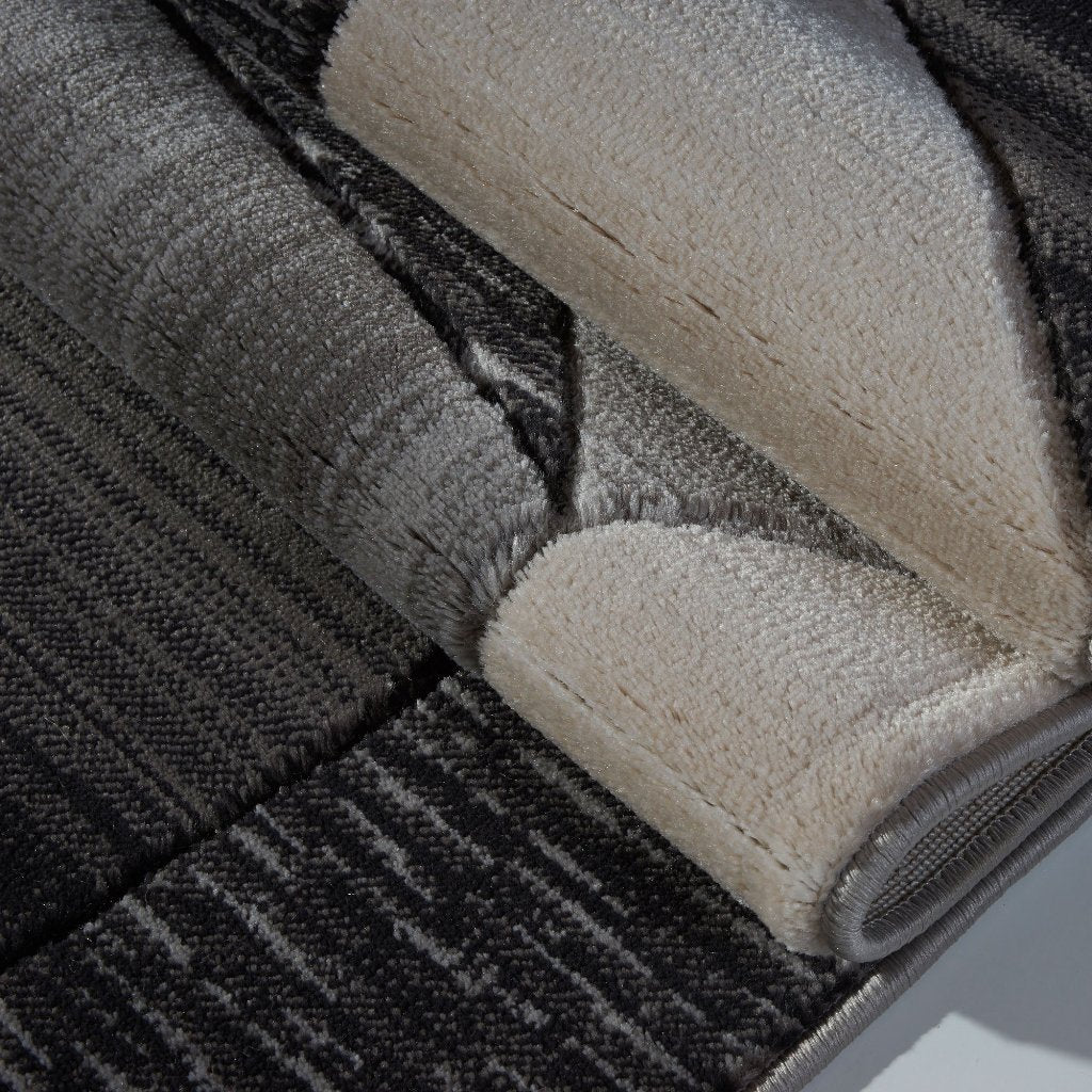 Rugs Aberdene Black Grey Mat 2' x 3'3"(60cm x 100cm)