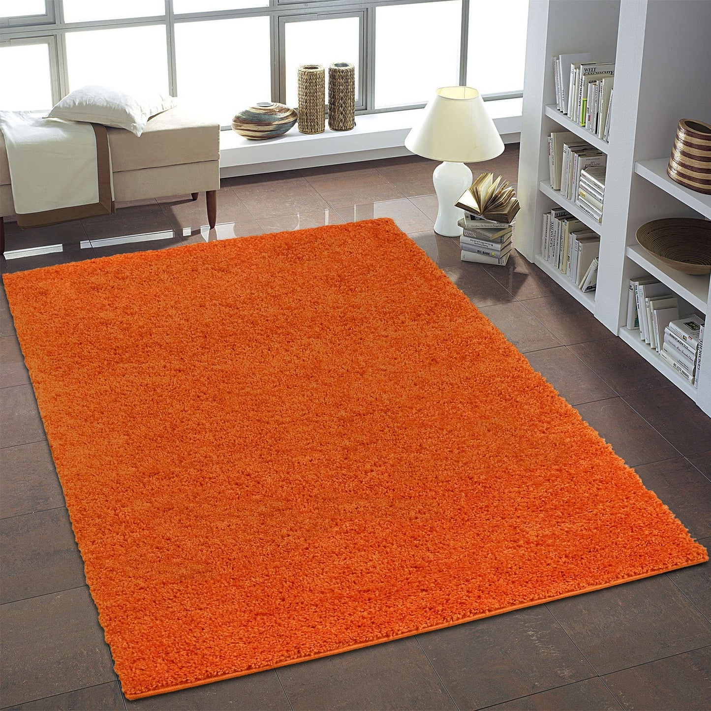Shaggy Orange Area Rug
