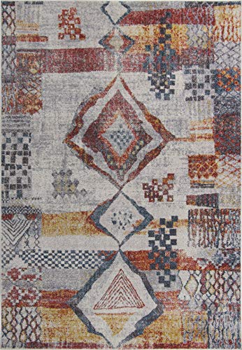 Morocco Southwestern Destressed Multicolor Area Rug 3'11" X 5'3" (Approx. 4 x 5 feet) for Entrance, Hallway, Balcony