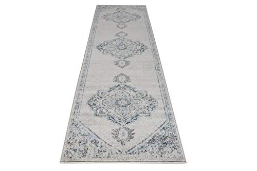 Miranda Persian Traditional Ivory Blue Area Rug 2'7" X 4'11" (Approx. 3 by 5 feet) for Entrance, Hallway, Balcony