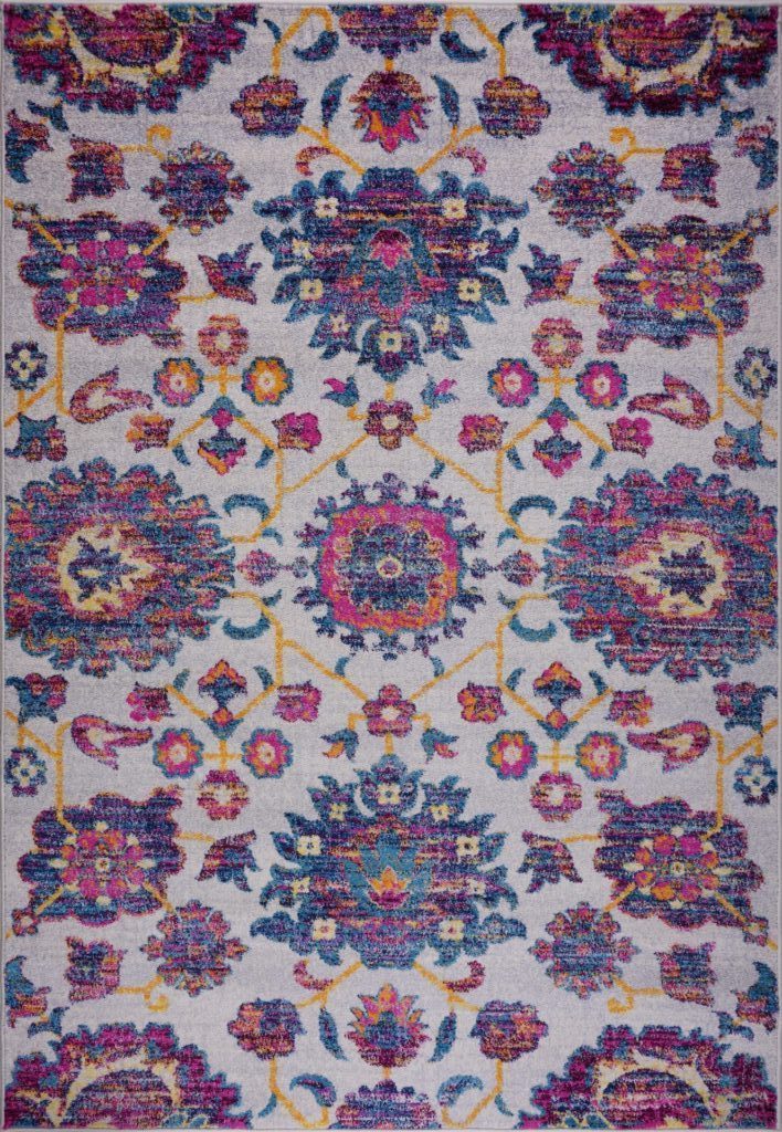 Johanna Floral Blotanical Persian Pattern Beautiful Soft Mat Carpet in Multicolor