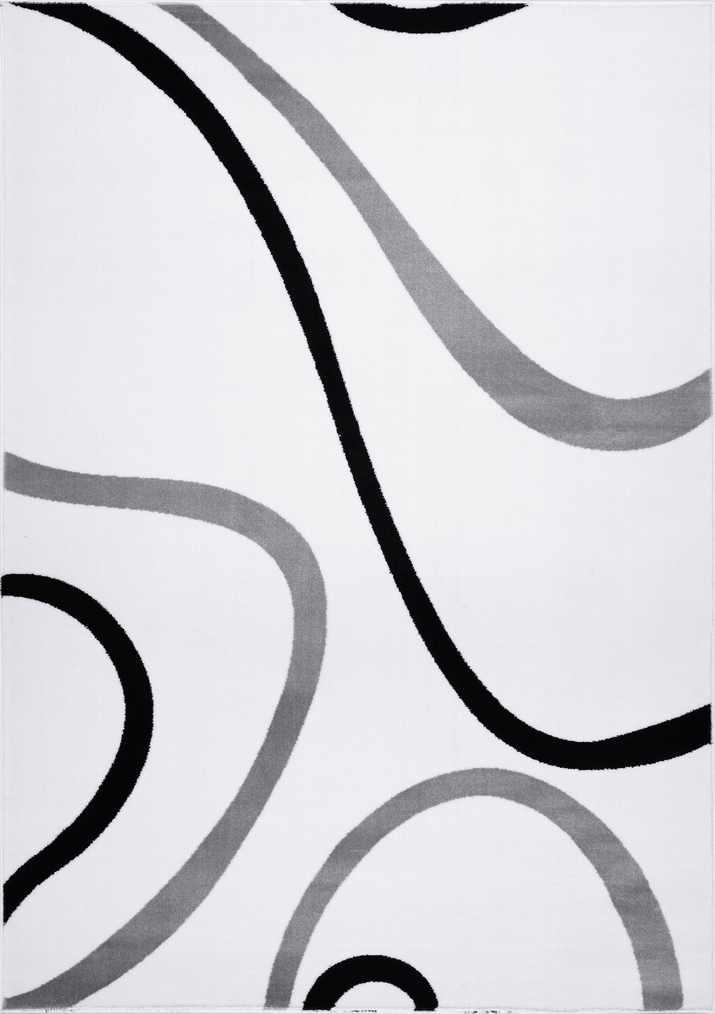 Beautiful Soft Turkish White Contemporary Spriral Area Rug Carpet