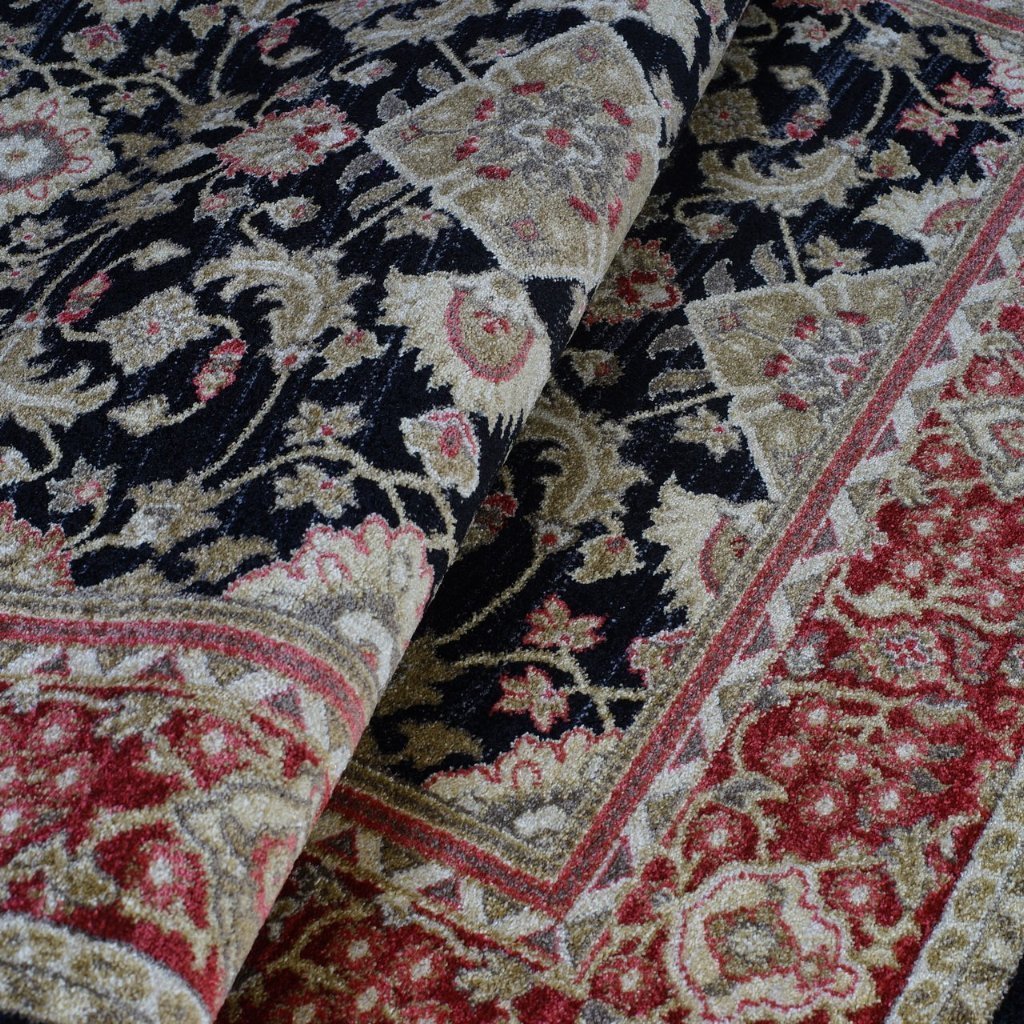 Terra Traditional Currant Red Black Area Rug -