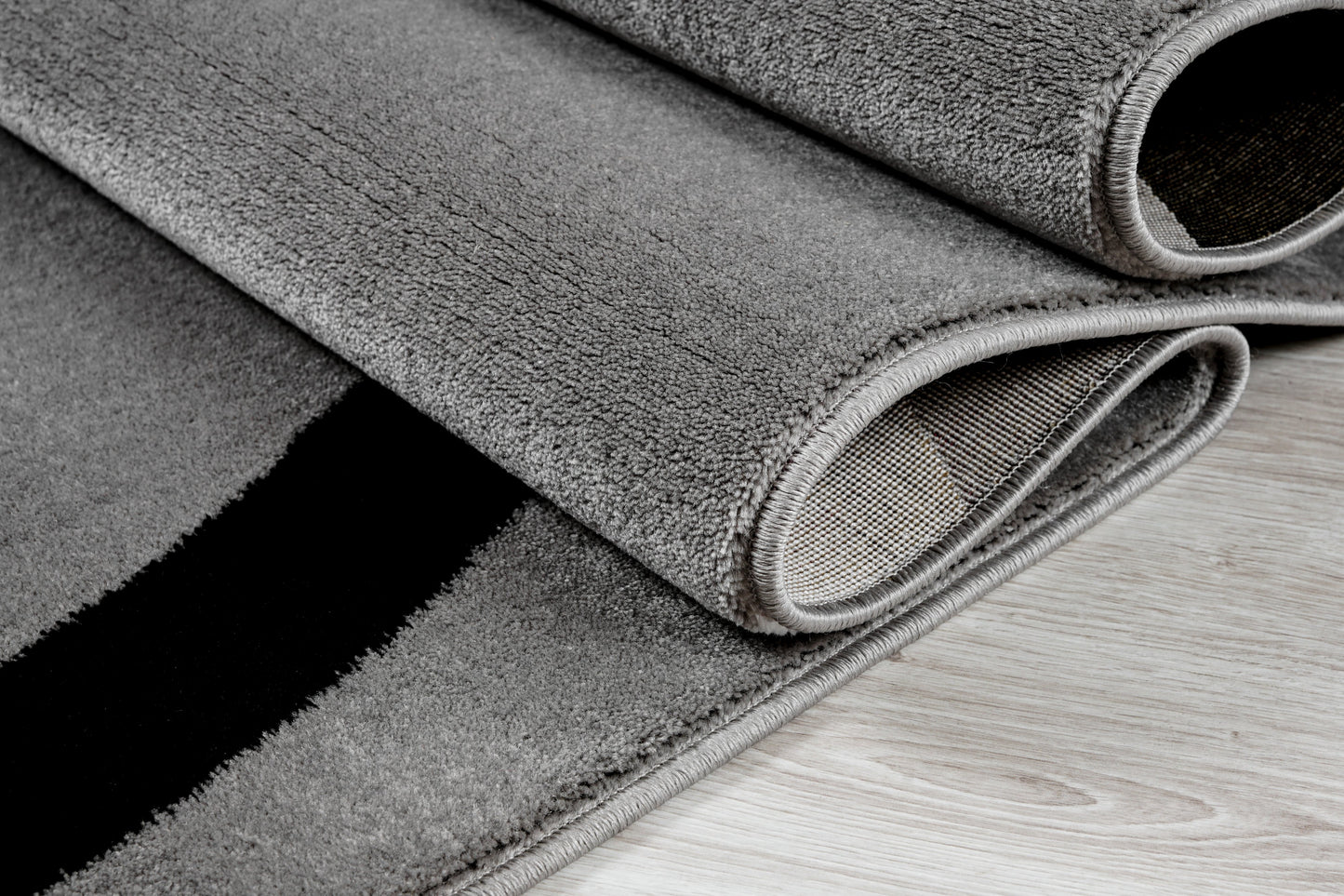 Beautiful Soft Turkish Light Gray Contemporary Spriral Small Runner Carpet, 3x5