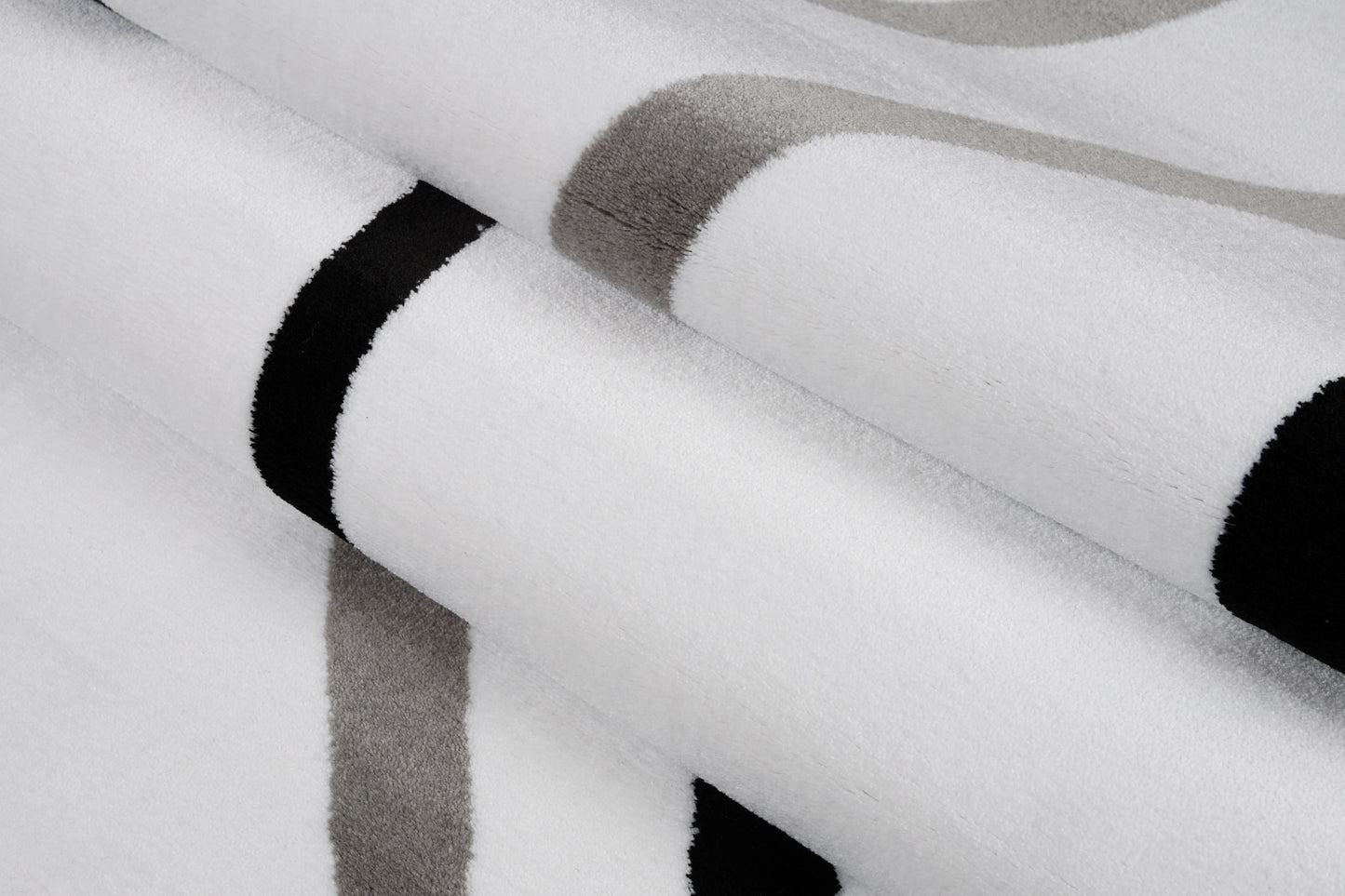 Beautiful Soft Turkish White Contemporary Spriral Area Rug Carpet
