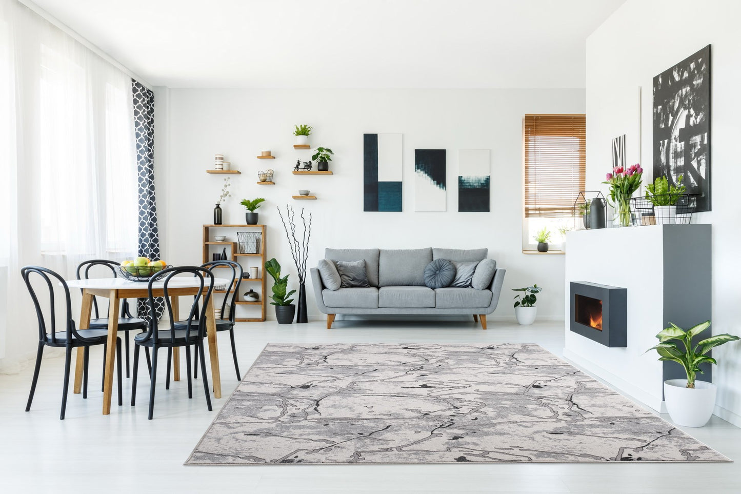 Boundless Abstract Modern Minimalist Contemporary Rustic Area rug - Luxury Premium Carpet for Living Room, Bedroom, Office, Entrance, and Hallway