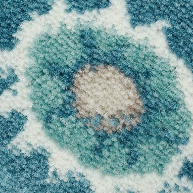 Area Rug Begonia Floral Modern Contemporary Synthetic Living Room Rug, Dining Area Rug (Blue, 5 x 8 (160cm x 230cm))
