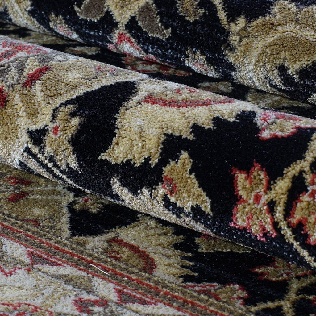 Terra Traditional Black Area Rug -
