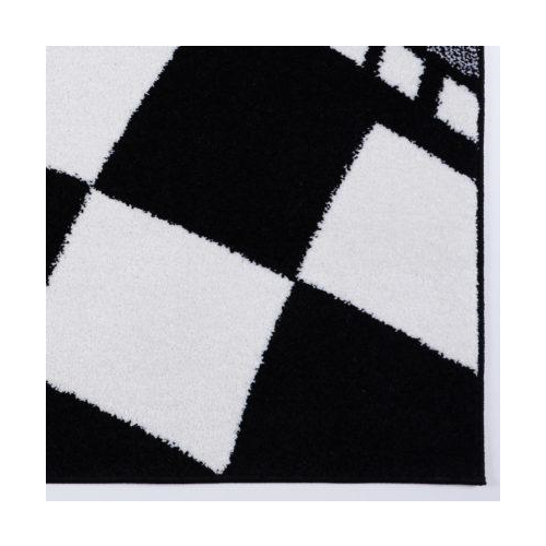 Red and Black Car on Road Polypropylene Kids Area Rug Carpet in Multicolor, 5x7 (5'3" x 7'4", 160cm x 225cm), 5'3" x 7'4" (160cm x 225cm), Multicolor