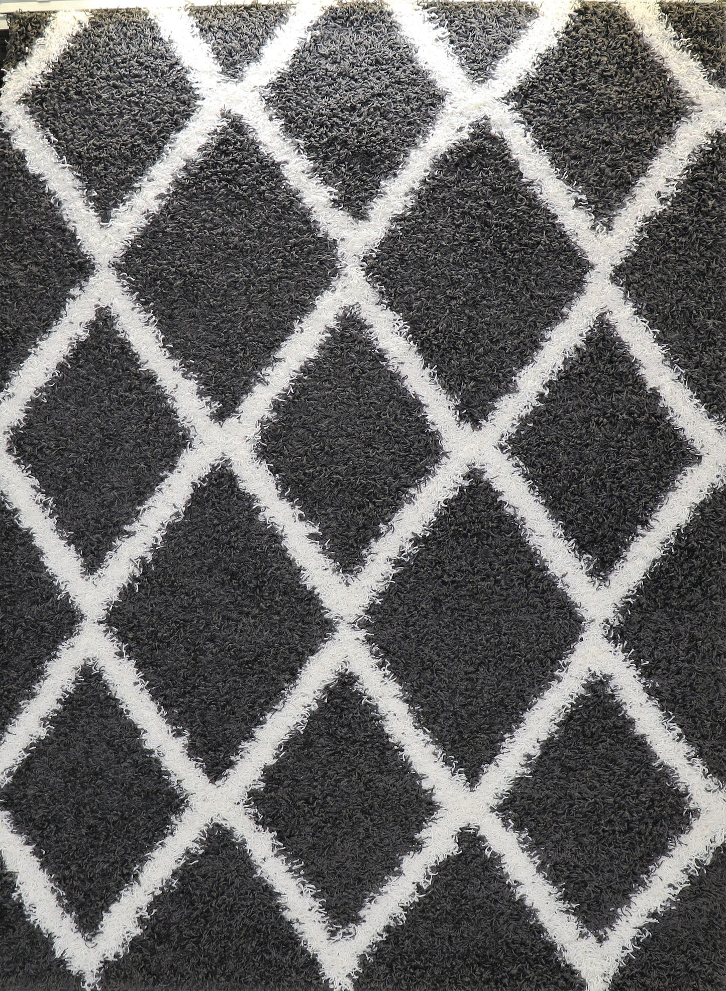 Rugs 5 Feet Diameter Round Shaggy Modern Area Rug Carpet in Dark Grey-White 3