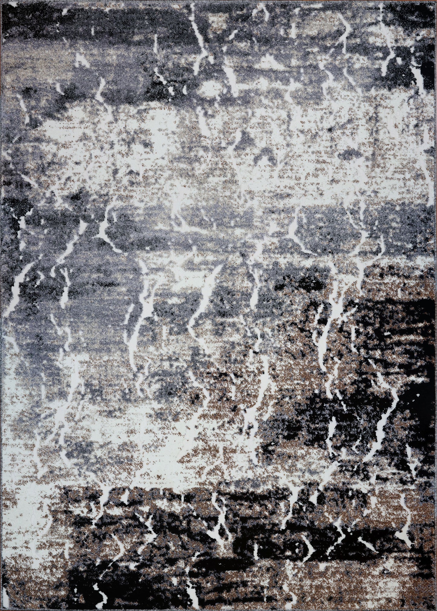 Sandbanks Area Rug Dark Grey Black Abstract Arae Rug for Dining Area, Hallway (3'11" x 5'3")