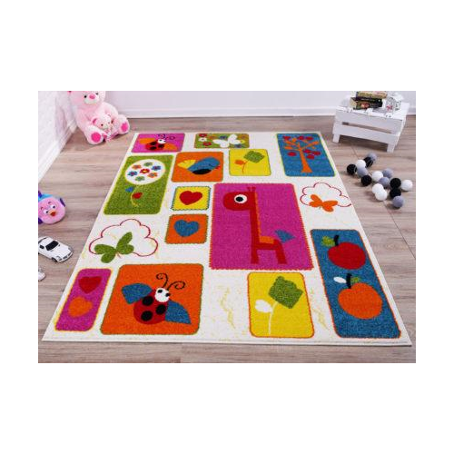 Cream and Multicolor Nature Theme European Kids Area Rug Carpet