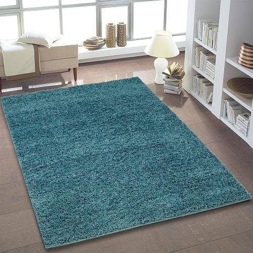 Shaggy Teal Area Rug