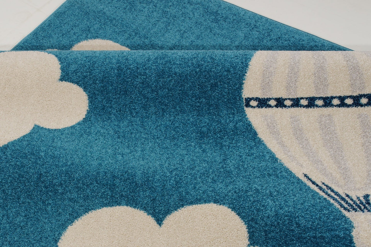 Parachute White Turquoise Kids Area Rug