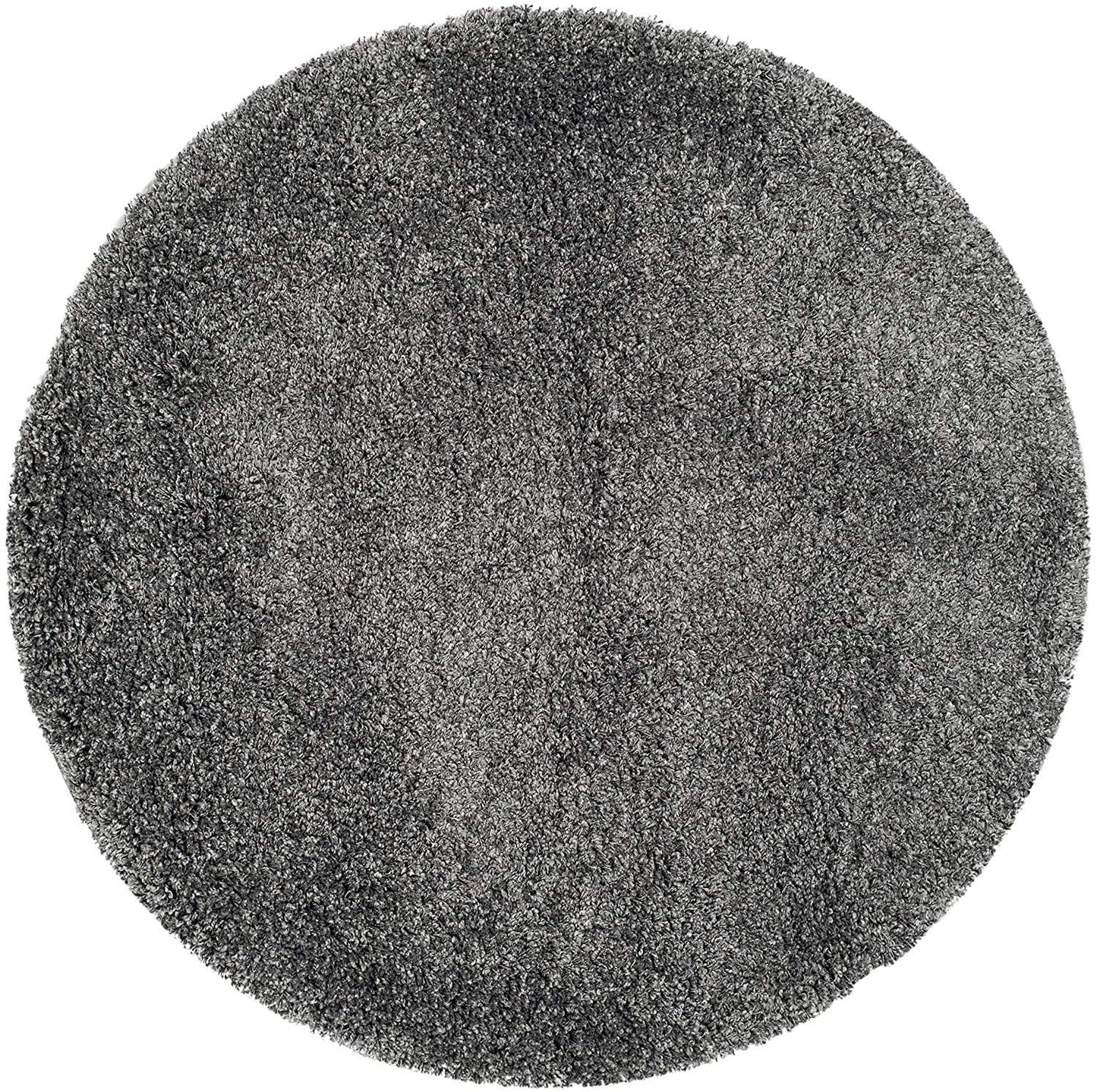 Dark Grey Solid Shaggy Area Rug