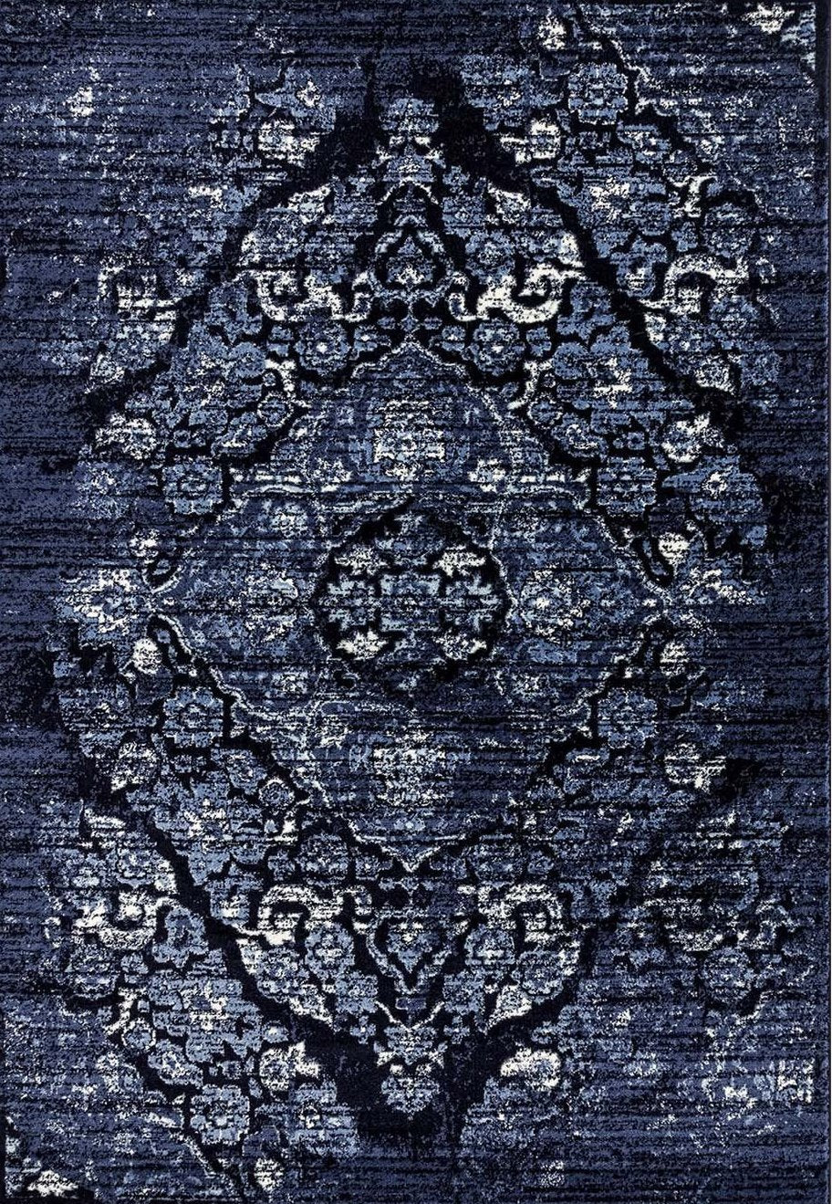 Kentucky Navy Blue Traditional Area Rug