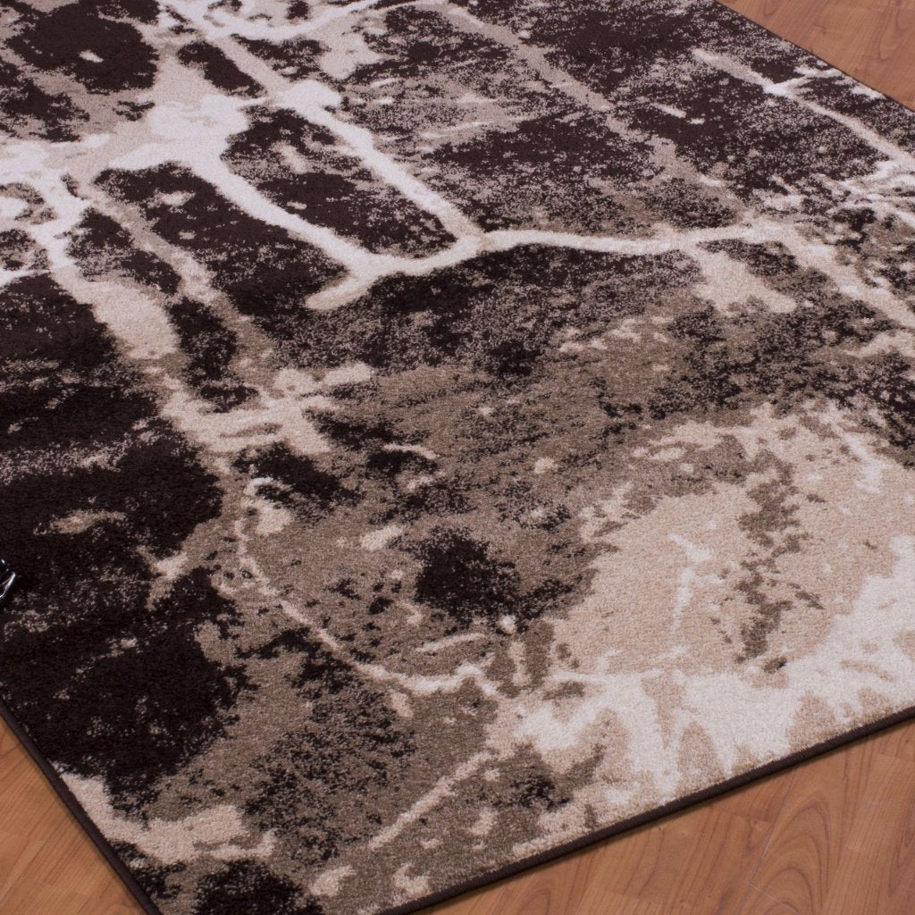 Anise Dark Brown Caramel Cream Area Rug -
