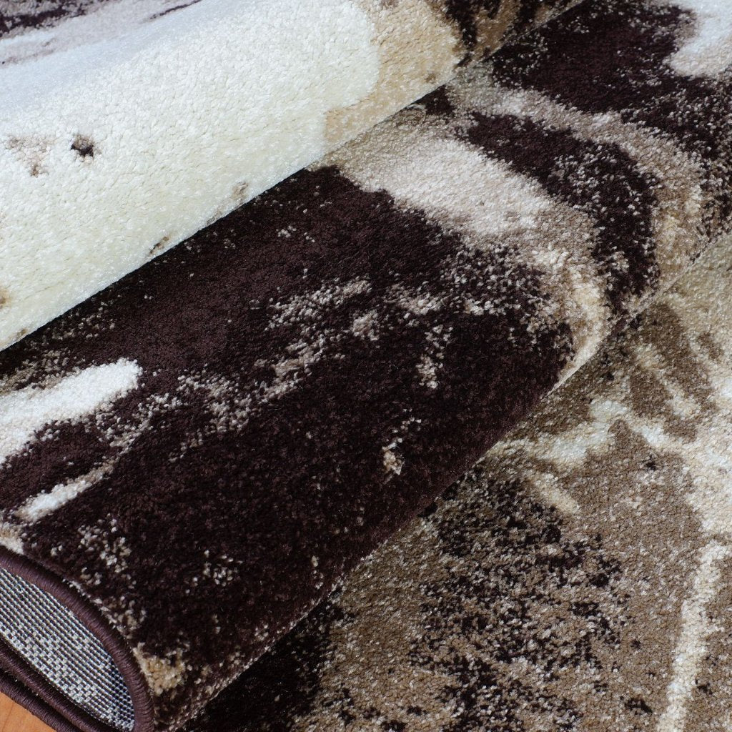 Anise Dark Brown Caramel Cream Area Rug -