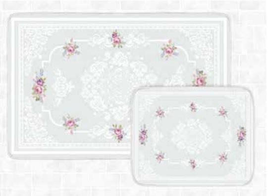 Blue Rose Bath Mat Set