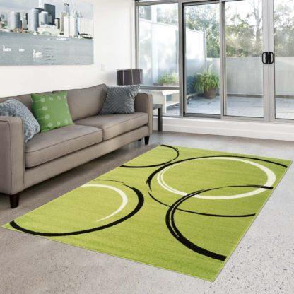 Bravo Green Abstract Area Rug