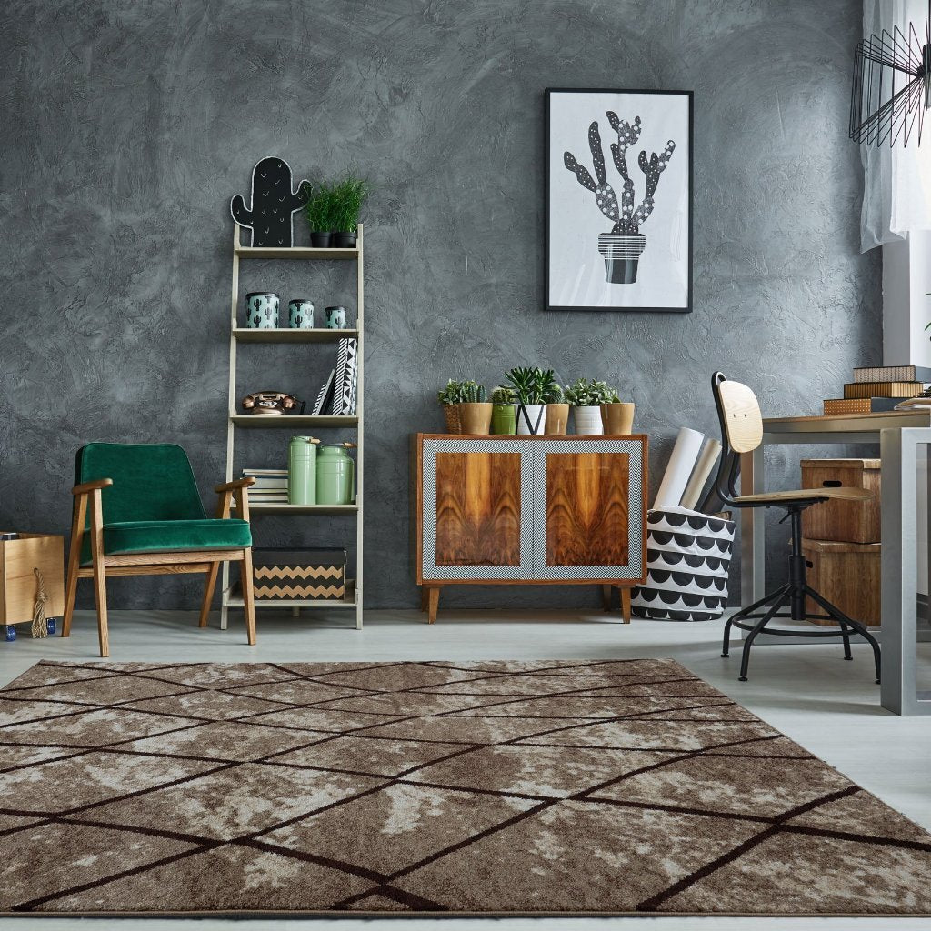 Centre Parkway Dark Beige Brown Area Rug -