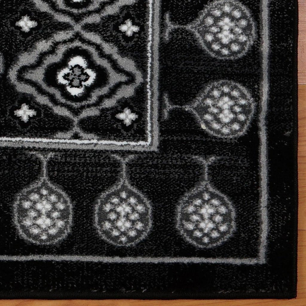 Burlington Black Gray Area Rug -