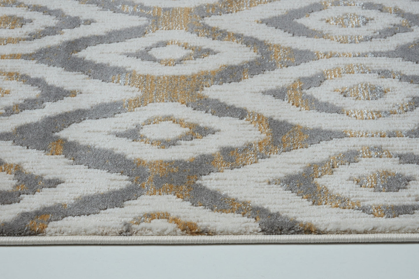 Vega Cream Gray Contemporary Area Rug -