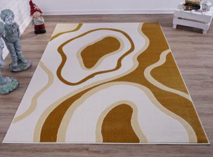 Peach Cream Contemporary Area Rug