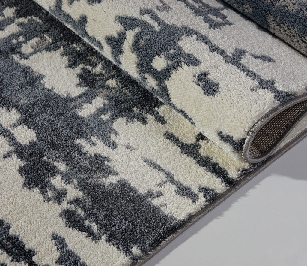 Barrie Gray Ivory Abstract Area Rug -