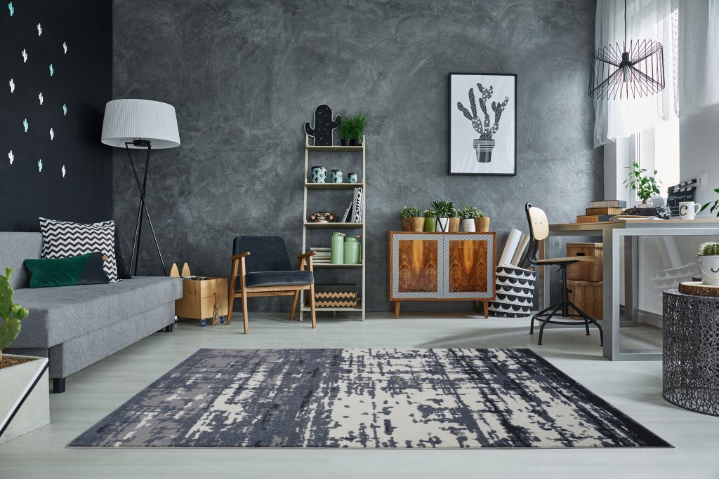 Barrie Gray Ivory Abstract Area Rug -