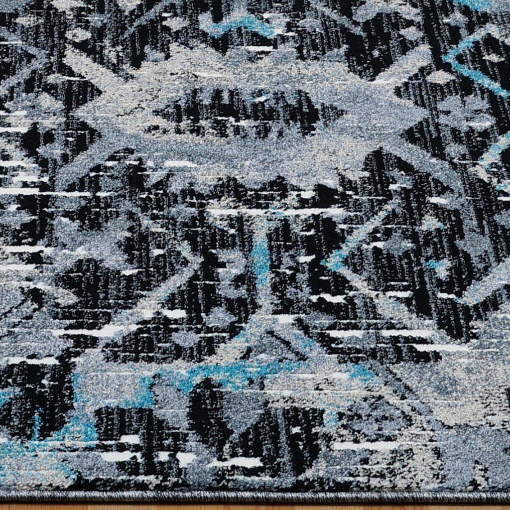 Coronado Black Turquoise Area Rug -