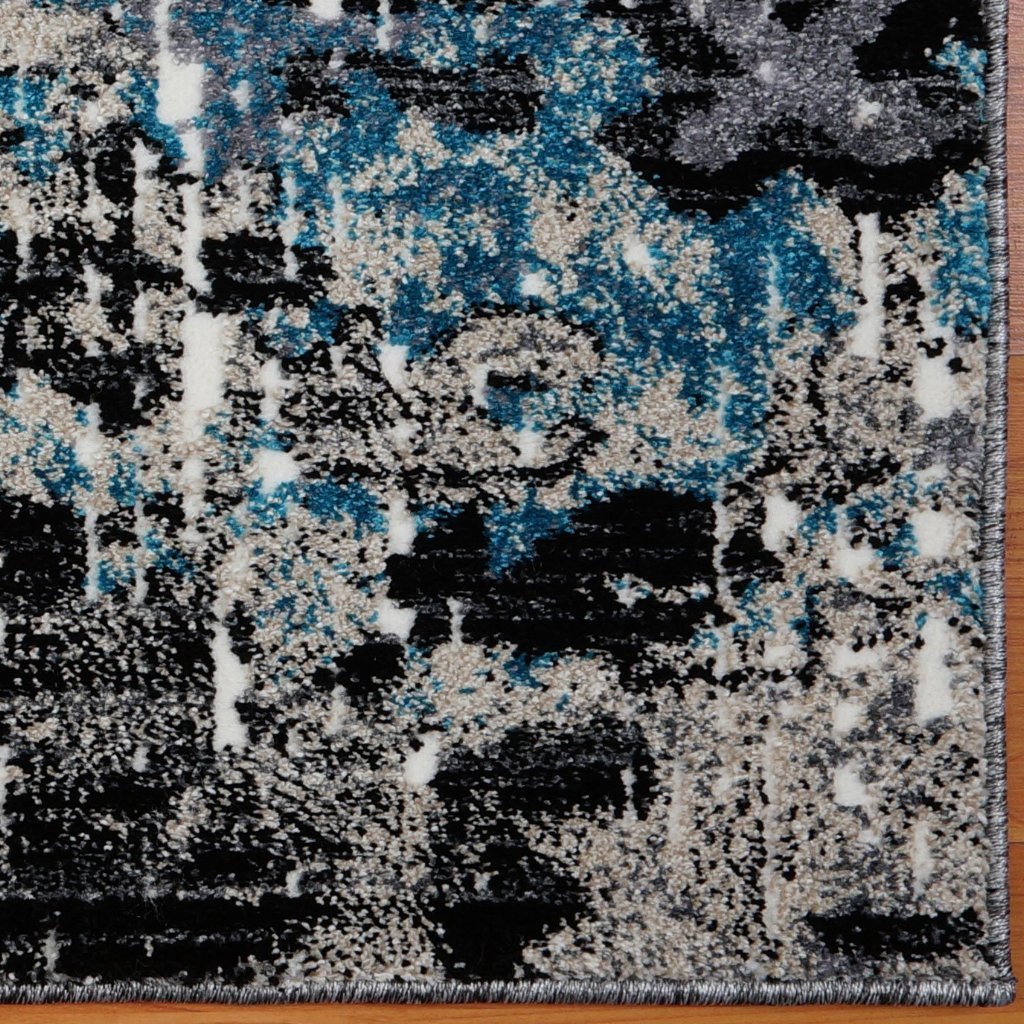 Coronado Black Turquoise Area Rug -