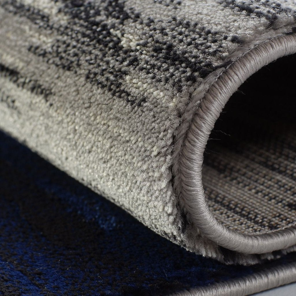 Copper Blue Grey Area Rug -