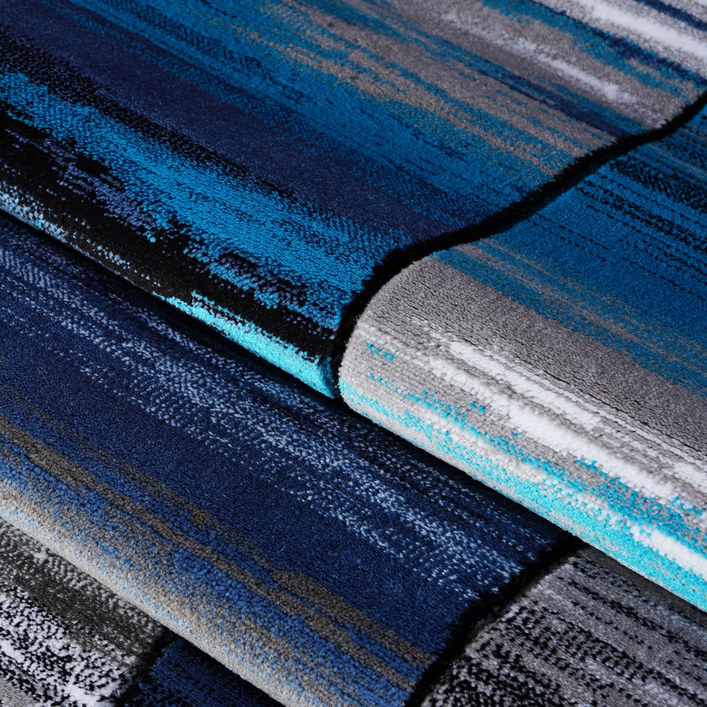 Turquoise Abstract Design Rug