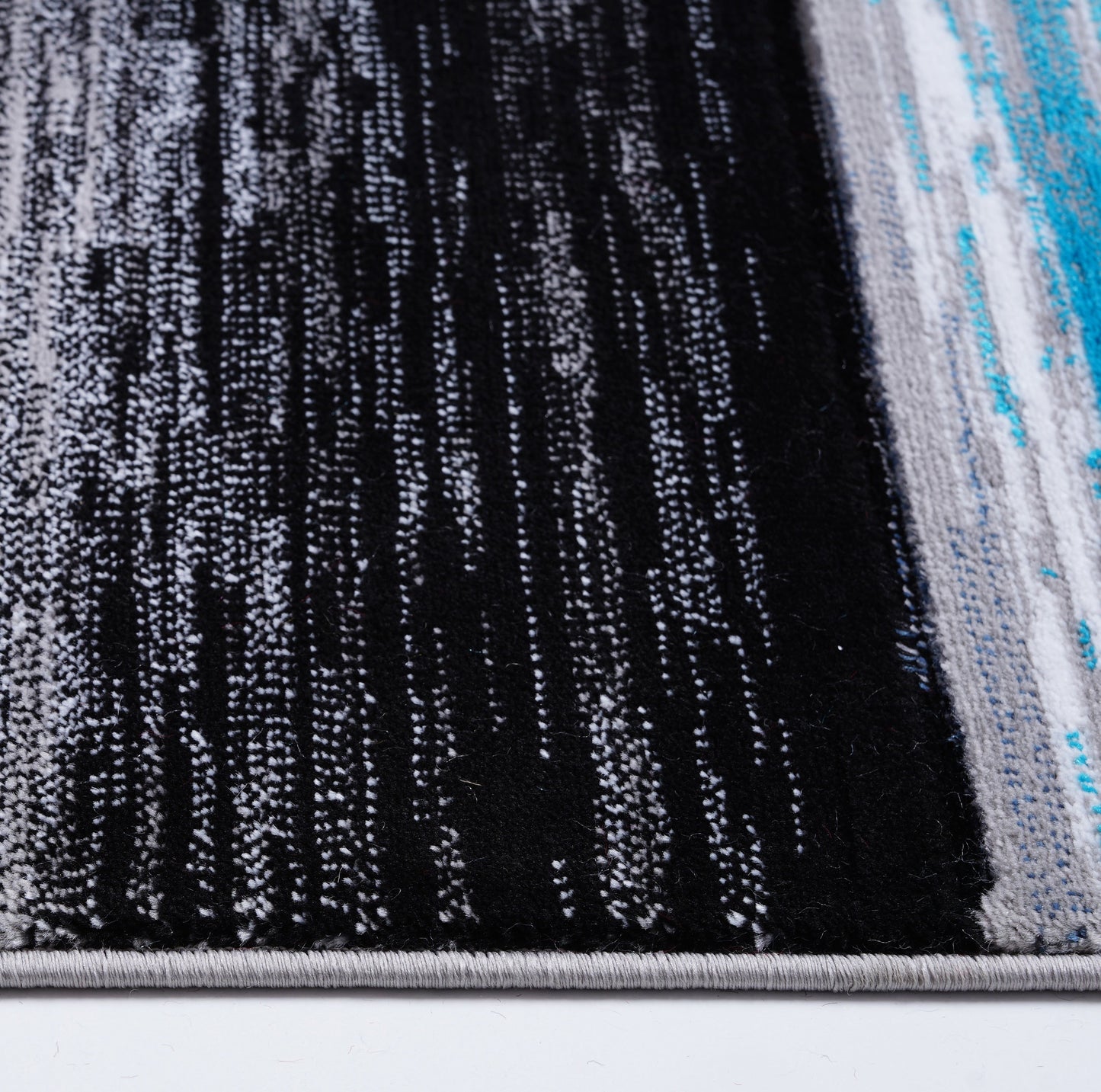 Gray Black Blue Modern Rug