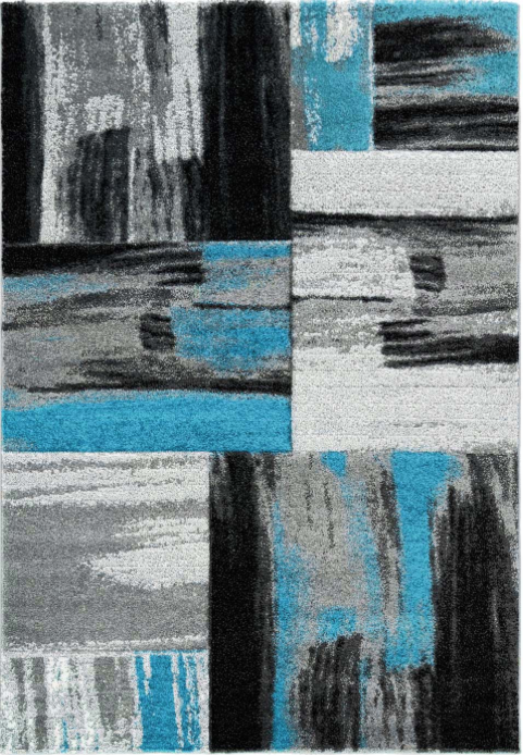 Copper Abstract Area Rug Blue -