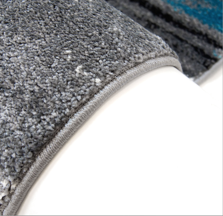 Copper Abstract Area Rug Blue -