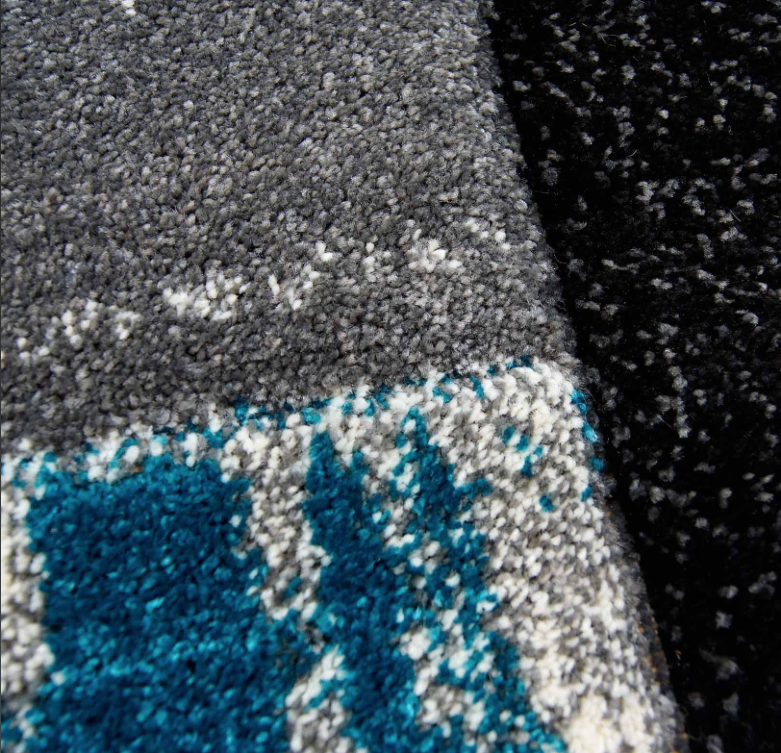 Copper Abstract Area Rug Blue -