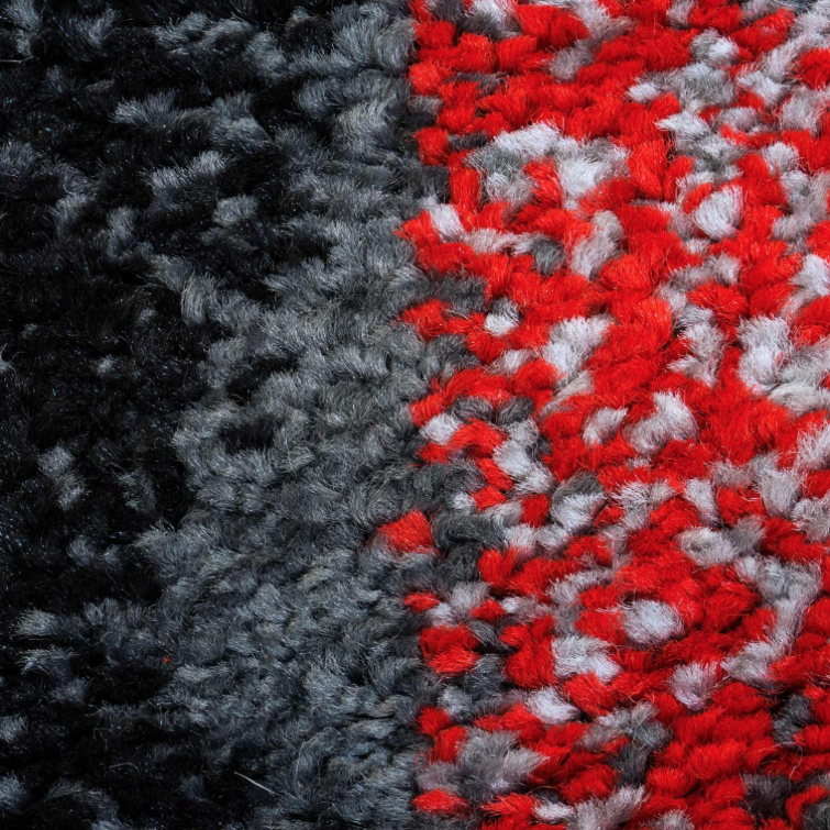 Copper Abstract Area Rug Grey Red -