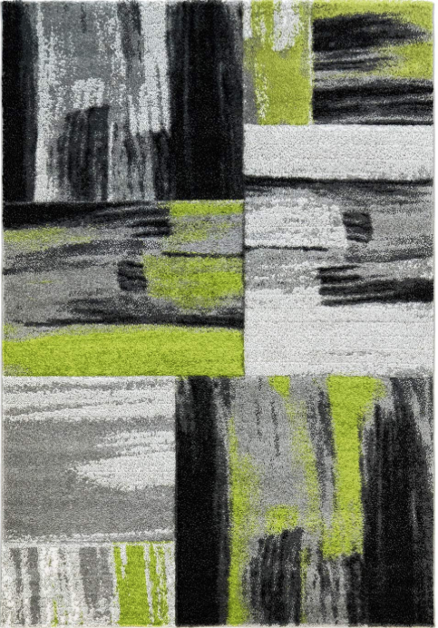 Copper Abstract Area Rug Grey Green -