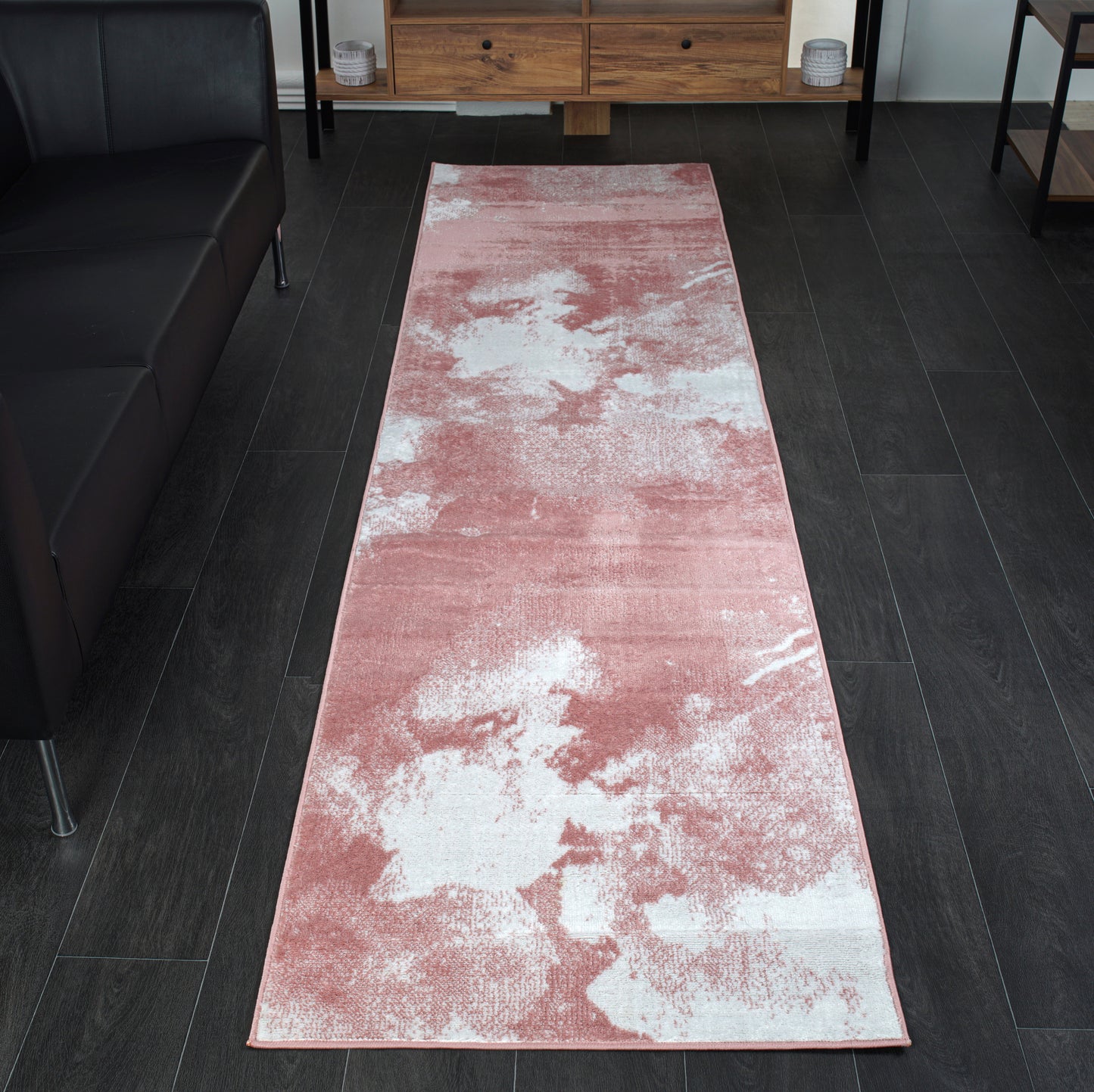 Pink Abstract Rustic Modern Marble Pattern Area Rug